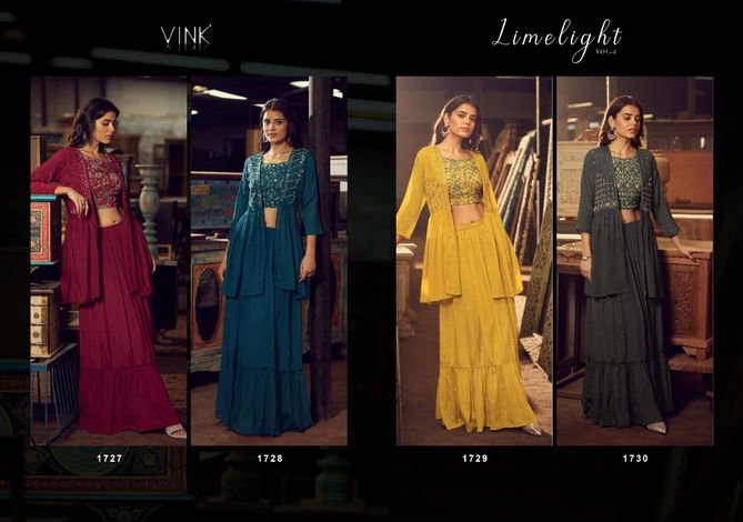 Limelight 2 By Vink 1727 To 1730 Party Wear Indo Western Lehenga Suppliers in India